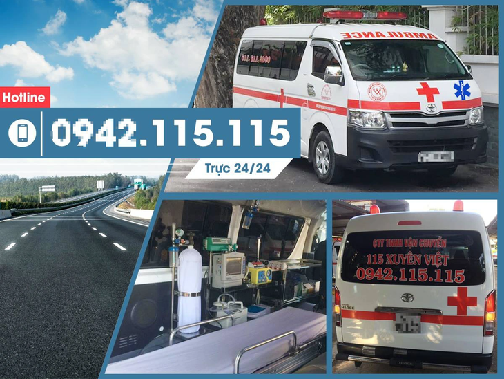 Xe vận chuyển cấp cứu của Công ty Xuyên Việt bị người nhà bệnh nhi phản ánh "chặt chém" - Nguồn ảnh: Trang Facebook công ty