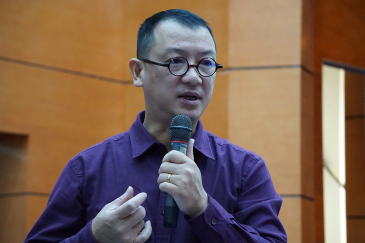 Phó vụ trưởng Vụ Pháp chế, Bộ Văn hóa, Thể thao và Du lịch Nguyễn Thanh Sơn chia sẻ tại buổi họp báo - Ảnh: T.ĐIỂU