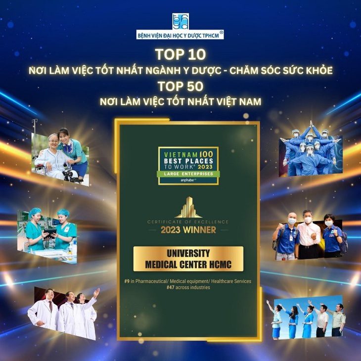 Bệnh viện ĐH Y Dược TPHCM được vinh danh top 50 nơi làm việc tốt nhất Việt Nam 2023