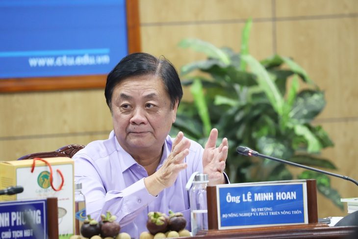Bộ trưởng Lê Minh Hoan phát biểu tại buổi làm việc chiều 11-6 - Ảnh: CHÍ QUỐC
