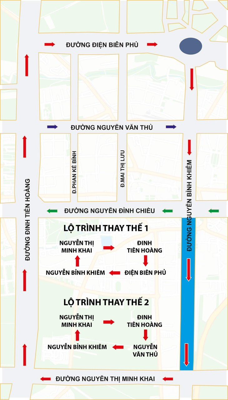 Cách đi lại khi 2 đường trung tâm ở TP.HCM thành đường một chiều - Ảnh 1.