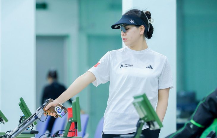 Thành tích của nữ xạ thủ Trịnh Thu Vinh có khả năng tiến vào chung kết tại Olympic 2024 - Ảnh: BÙI LƯỢNG